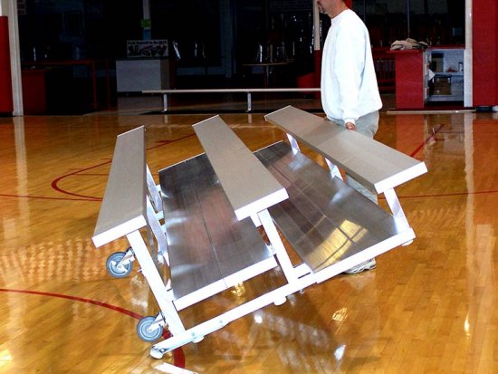 30 Seats, 3 Row x15' Tip N' Roll Bleacher