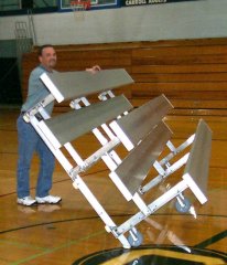 30 Seats, 3 R0w x 15' Tip N' Roll Bleacher (Standard)